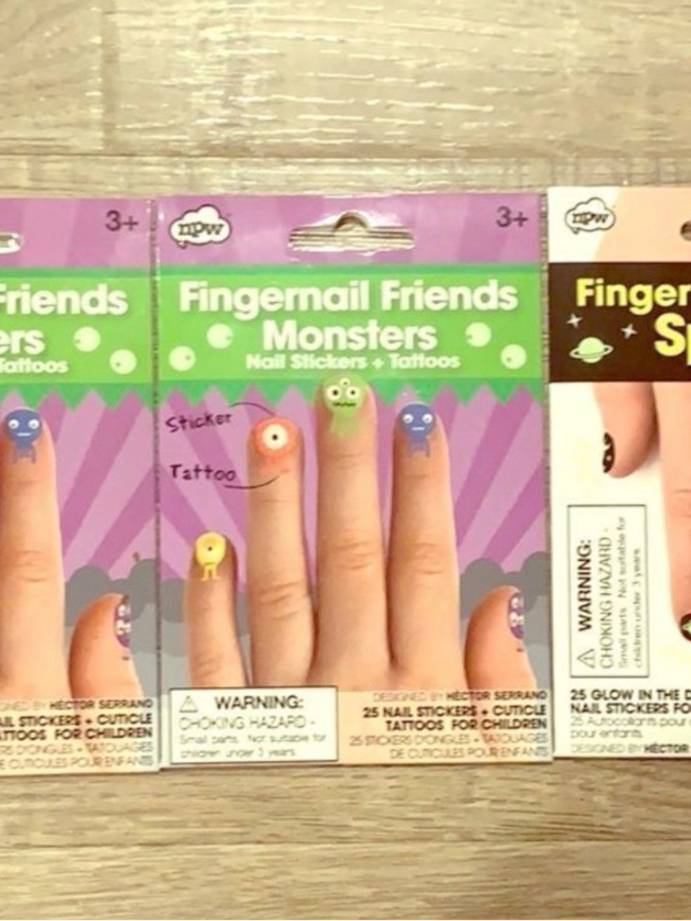 Fingernail Friends Monsters Nail Stickers & Tattoos - Green/Purple